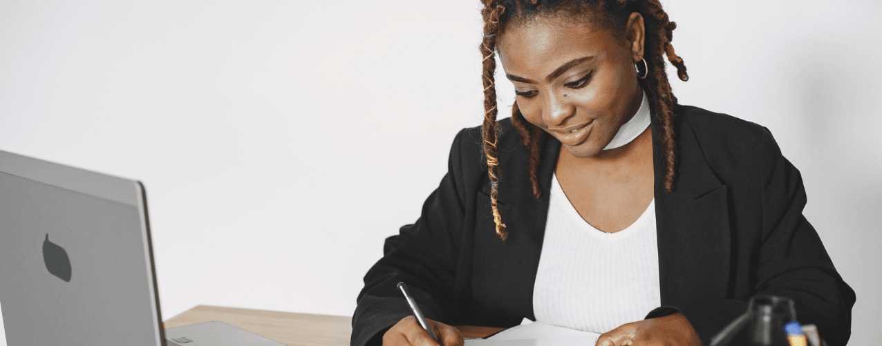 Female working at desk