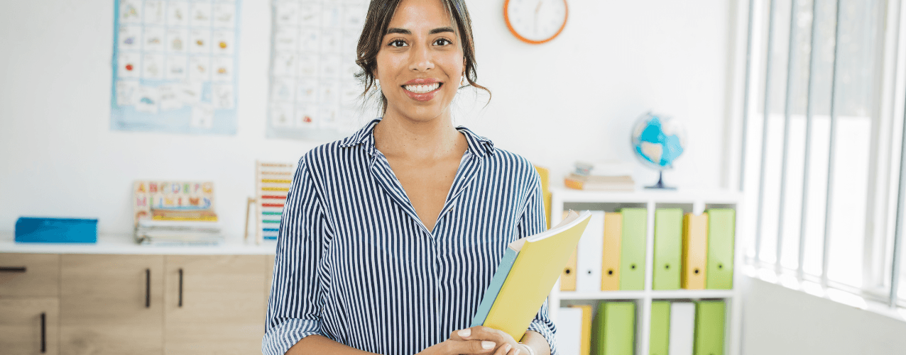 Female holding folder